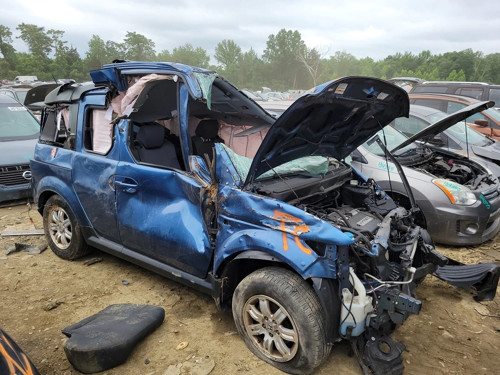 A Blue Element at the junkyard
