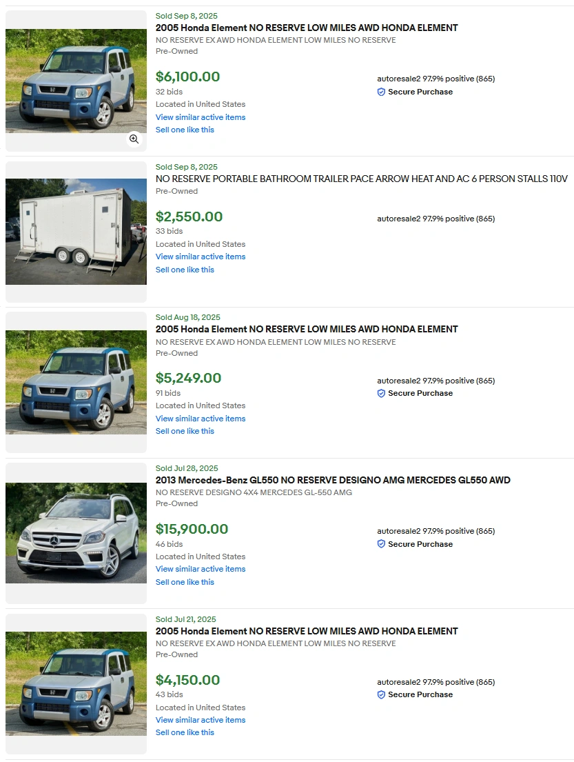 The scam eBay Element (2)